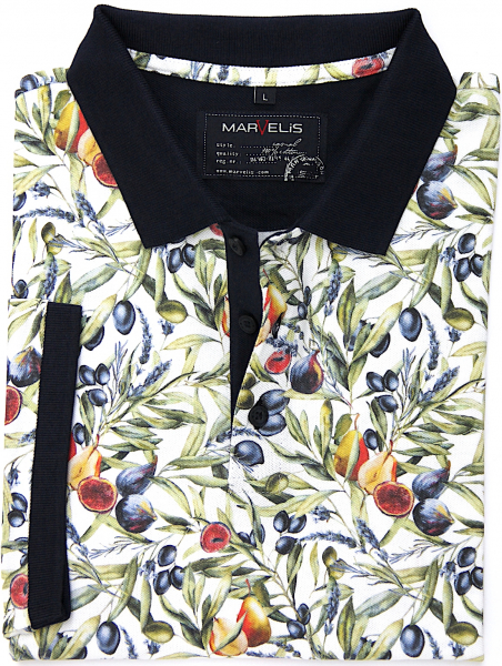 Marvelis Polo Shirt -marine/weiß/olive- 64257200