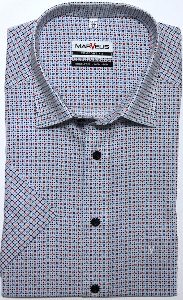 Marvelis Hemd Halbarm, Modern Fit -blau/rot/weiß- 72571235