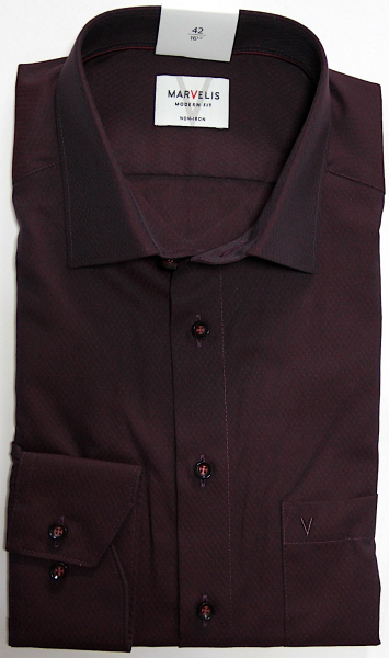 Marvelis Hemd extra lg. Arm 69cm, Modern Fit -bordo- 72266935